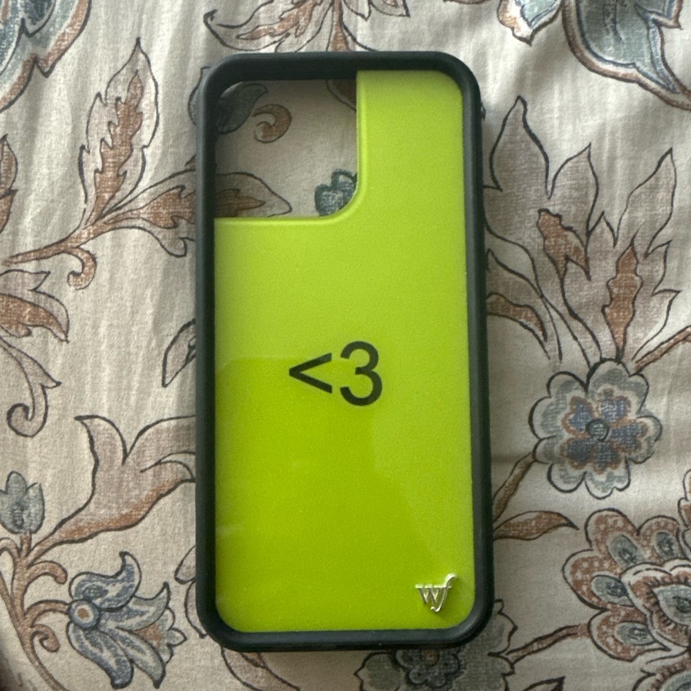 Wildflower Lime Green Phone Case with Heart Design